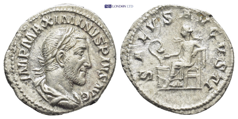 Maximinus I AR Denarius. (19mm, 3.0 g) Rome, AD 235-236. IMP MAXIMINVS PIVS AVG,...