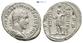 Maximinus I Thrax. A.D. 235-238. AR denarius (21mm, 3.2 g). Rome mint, struck A.D. 236. IMP MAXIMINVS PIVS AVG, laureate, draped and cuirassed bust of...