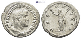 Maximinus I. (235-238 AD). AR Denarius (20mm, 2.5 g), Roma (Rome), 235-236 AD. Obv. IMP MAXIMINVS PIVS AVG, laureate, draped and cuirassed bust right,...