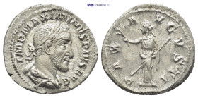 Maximinus I. (235-238 AD). AR Denarius (20mm, 3.1 g), Roma (Rome), 235-236 AD. Obv. IMP MAXIMINVS PIVS AVG, laureate, draped and cuirassed bust right,...