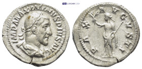 Maximinus I. (235-238 AD). AR Denarius (20mm, 3.2 g), Roma (Rome), 235-236 AD. Obv. IMP MAXIMINVS PIVS AVG, laureate, draped and cuirassed bust right,...