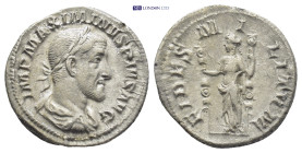 Maximinus I. Thrax (235-238 AD). AR Denarius (19mm, 3.14 g), Rome. Obv. IMP MAXIMINVS PIVS AVG, Laureate, draped and cuirassed bust right, seen from b...