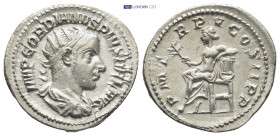 GORDIAN III (238-244). Antoninianus. (23mm, 4.7 g) Rome. Obv: IMP GORDIANVS PIVS FEL AVG. Radiate, draped and cuirassed bust right. Rev: P M TR P V CO...
