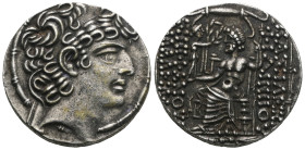 SELEUKID KINGS of SYRIA. Philip I Philadelphos. Circa 95/4-76/5 BC. AR Tetradrachm. Posthumous issue under Aulus Gabinius, Roman proconsul, 57-55 BC....