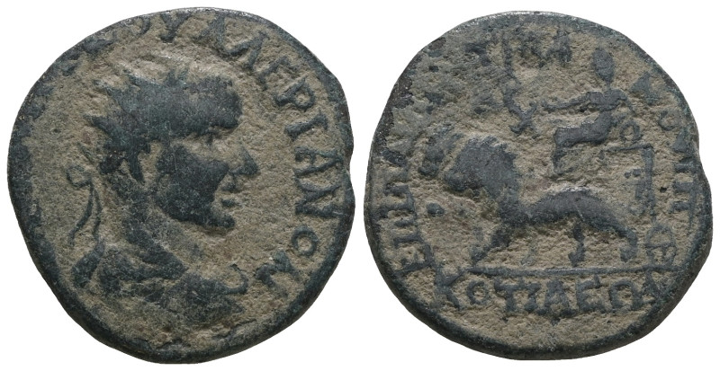 PHRYGIA. Cotiaeum. Valerian I (253-260). Ae. P. Aelius Demetrius, archon. Obv: A...