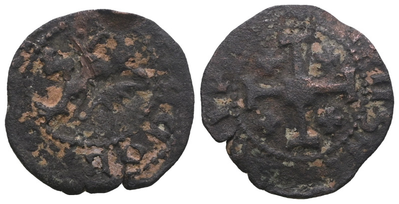 Medieval bronze coin. Artificial sandpatina. Weight 1,59 gr - Diameter 17 mm