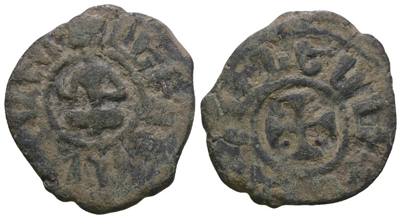 Medieval bronze coin. Weight 3,16 gr - Diameter 21 mm