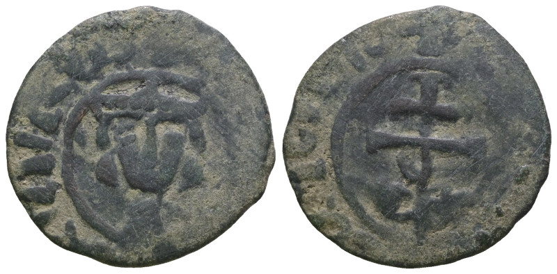 Medieval bronze coin. Weight 3,15 gr - Diameter 21 mm