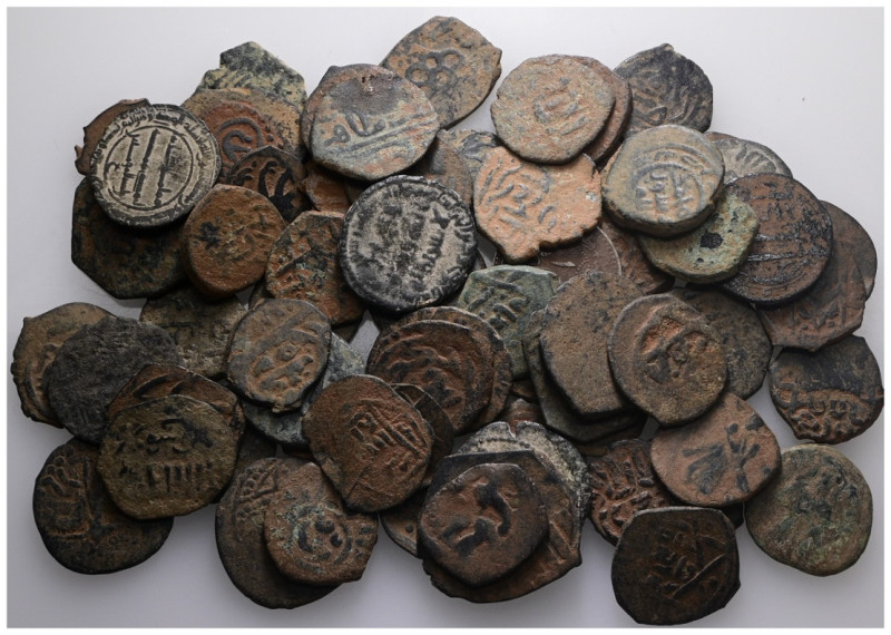 70 pieces of sandpatinated islamic coins. Sold as seen no return.