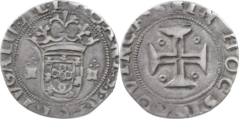 Portugal
D. João III (1521-1557)
Tostão *-* Lisbon
Legend inedit on obverse: … A...