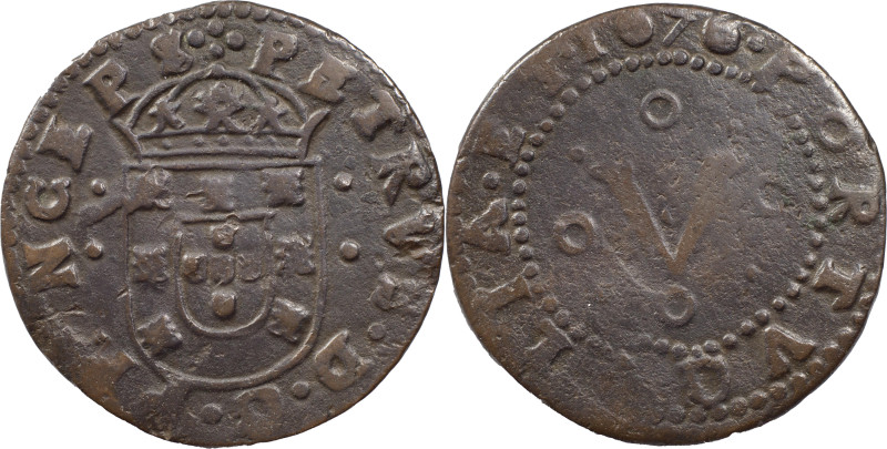 Portugal
D. Pedro Regent (1667-1683)
5 réis Lisbon 1676
AG: 06.03 10.27 g
XF