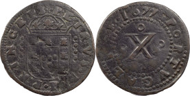 Portugal
D. Pedro Regent (1667-1683)
10 réis Lisbon 1677
AG: 12.03 15.18 g
XF