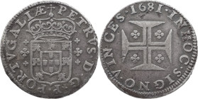 Portugal
D. Pedro Regent (1667-1683)
Tostão Lisbon 1681
AG: 50.03 4.53 g
XF