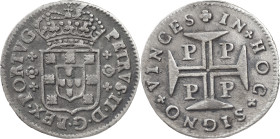 Portugal
D. Pedro II (1683-1706)
3 vinténs Porto
Legend obverse: … PORTVG 
Reverse with legend initiated with flower without dots
AG: 40.01 var 1.87 g...