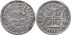 Portugal
D. Pedro II (1683-1706)
6 vinténs Porto 1690
AG: 52.06 4.14 g
Good XF