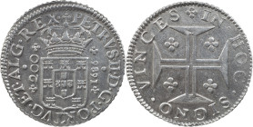 Portugal
D. Pedro II (1683-1706)
Half Cruzado Lisbon 1686
AG: 54.01 8.49 g
AU (Limpa)