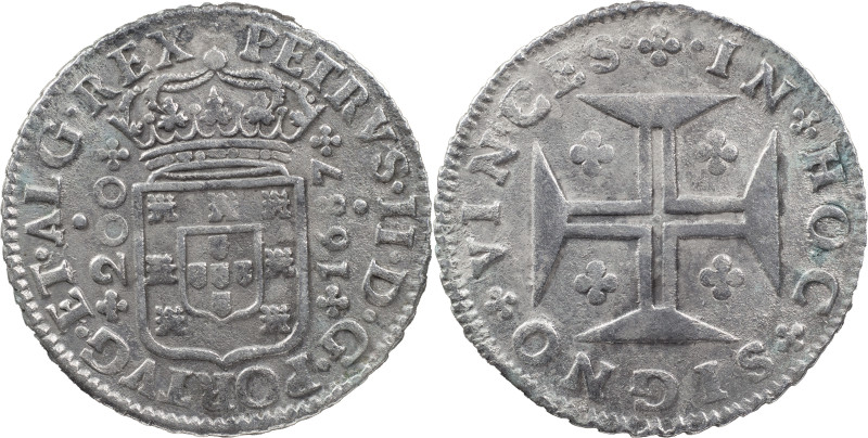Portugal
D. Pedro II (1683-1706)
Half Cruzado Lisbon 1687
AG: 59.03 8.37 g
VF