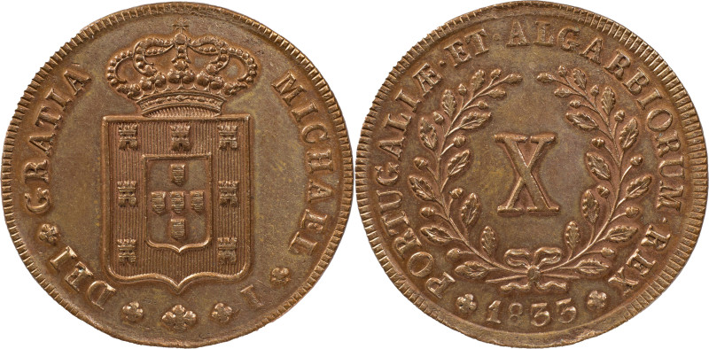 Portugal
D. Miguel I (1828-1834)
10 réis Lisbon 1833
Smaller size variant
AG: 02...