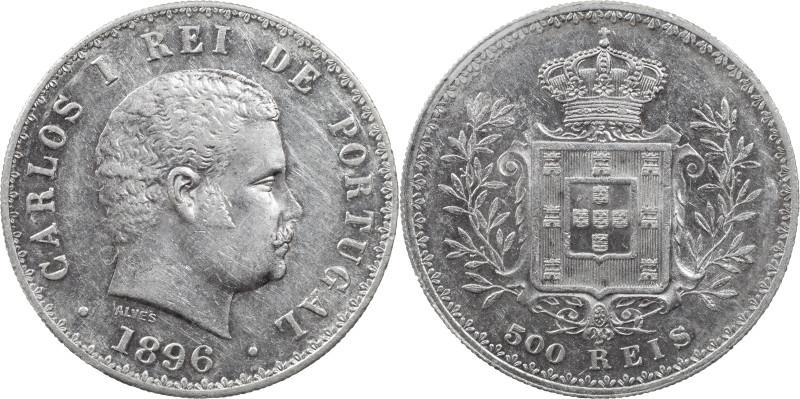 Portugal
D. Carlos I (1889-1908)
500 réis 1896 Lisbon
AG: 11.10 12.53 g
Good XF