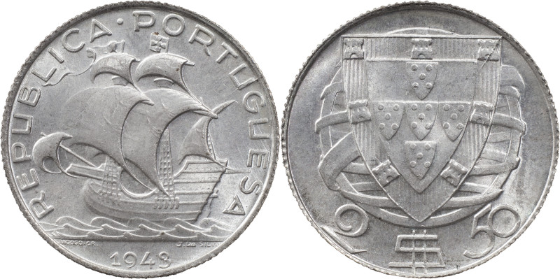 Portugal
Portuguese Republic (1910-Present)
2.5 escudos 1943 Lisbon
AG: 30.06 3....