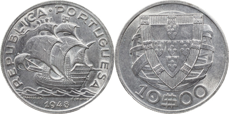 Portugal
Portuguese Republic (1910-Present)
10 escudos 1948 Lisbon
AG: 43.07 12....