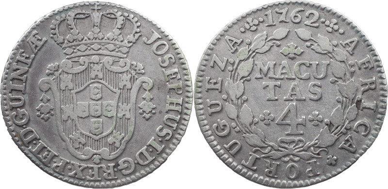 Angola
D. José I (1750-1777)
4 Macutas 1762
AG: 10.01 5.69 g
XF