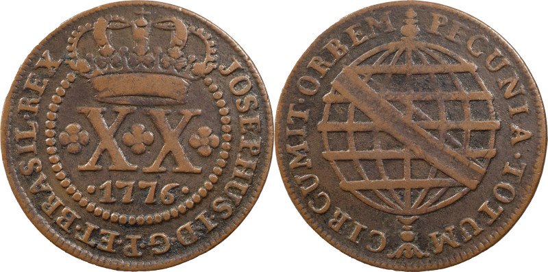 Brasil
D. José I (1750-1777)
20 réis 1776 Lisbon
AG: 14.04 15.56 g
XF