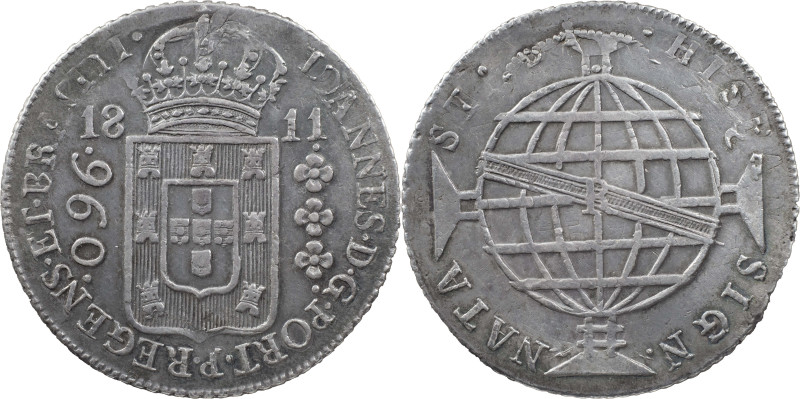 Brasil
D. João Regent (1799-1816)
960 réis 1811 Rio of Janeiro
Restrike Above 8 ...