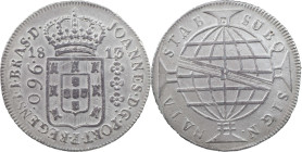 Brasil
D. João Regent (1799-1816)
960 réis 1813 Rio of Janeiro
Restrike Above 8 spanish reales
AG: 29.10 26.78 g
Good XF