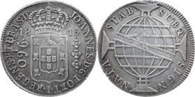 Brasil
D. João Regent (1799-1816)
960 réis 1815 Rio of Janeiro
Restrike Above 8 spanish reales
AG: 29.15 26.77 g
Good XF