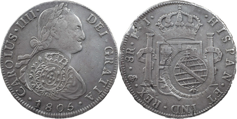 Brasil
D. João Regent (1799-1816)
Seal 960 réis Above coin of 8 reales of Carlos...