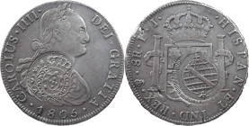 Brasil
D. João Regent (1799-1816)
Seal 960 réis Above coin of 8 reales of Carlos IIII 1805 of Potosi
AG: 115.02 26.73 g
AU