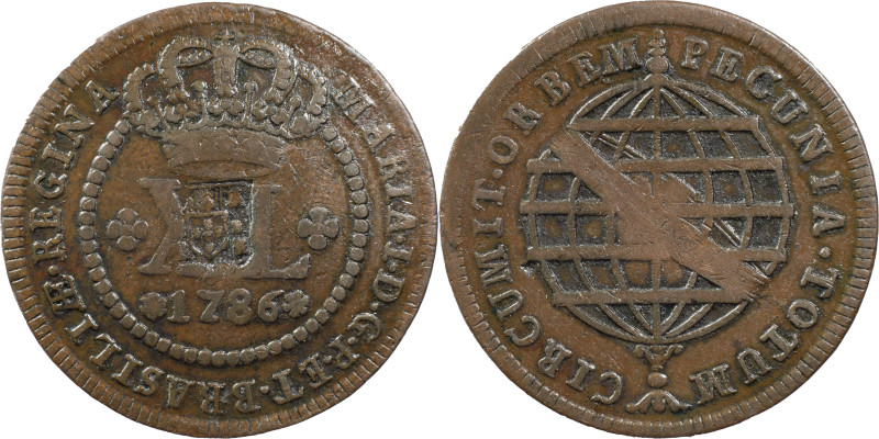 Brasil
D. João Regent (1799-1816)
Seal of shield 1809 Above 40 réis 1786 of D. M...