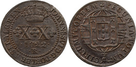 Brasil
D. João VI (1816-1822)
20 réis 1822 Rio of Janeiro
AG: 03.11 4.17 g
Good XF