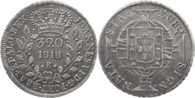 Brasil
D. João VI (1816-1822)
320 réis 1818 Rio of Janeiro
AG: 19.02 8.79 g
AU