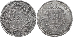 Brasil
D. João VI (1816-1822)
320 réis 1820 Rio of Janeiro
AG: 19.04 8.86 g
AU