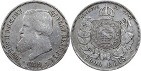 Brasil
D. Pedro II (1831-1889)
2000 réis 1889
KM# 485 25.39 g
XF
