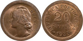 Guiné
Portuguese Republic (1910-Present)
20 Centavos 1933
AG: 04.01 5.12 g
AU