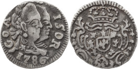 Portuguese India
D. Maria I e D. Pedro III (1777-1786)
Half Pardau 1786 Goa
AG: 06.04 2.64 g
XF