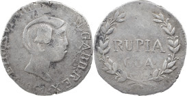 Portuguese India
D. Pedro V (1853-1861)
Rúpia 1861 Goa
AG: 09.06 11.02 g
XF