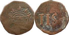 Mozambique
D. João V (1706-1750)
15 réis M-E
AG: 02.02 16.74 g
VF