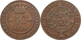 Sao Tome and Principe
D. João VI (1816-1826)
40 réis 1821
AG: 02.04 6.54 g
Good XF