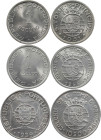 Sao Tome and Principe
Portuguese Republic (1910-Present)
Lot of 3 coins - 1 escudo 1951. 1 escudo of 1948 and 10 escudos of 1939.
AU to UNC