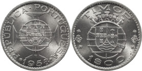 Timor
Portuguese Republic (1910-Present)
1 escudo 1958
AG: 09.01 8.09 g
UNC