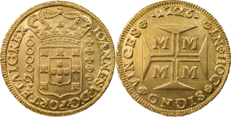 Portugal
D. João V (1706-1750)
Dobrão (24000 réis) Lisbon 1726
AG: 106.03 53.91 ...