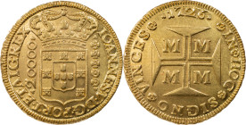 Portugal
D. João V (1706-1750)
Dobrão (24000 réis) Lisbon 1726
AG: 106.03 53.91 g
AU