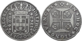 Portugal
D. José I (1750-1777)
New Cruzado Lisbon 1762
AG: 34.01 14.03 g
About XF