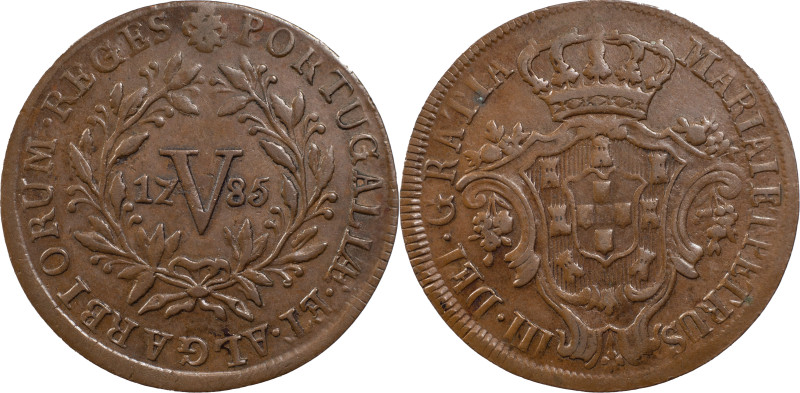 Portugal
D. Maria I e D. Pedro III (1777-1786)
5 réis Lisbon 1785
AG: 02.06 5.89...