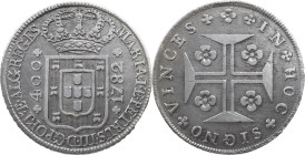 Portugal
D. Maria I e D. Pedro III (1777-1786)
New Cruzado Lisbon 1782
AG: 18.10 14.40 g
Good XF