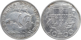 Portugal
Portuguese Republic (1910-Present)
10 escudos 1933
AG: 43.02 12.43 g
Good XF
